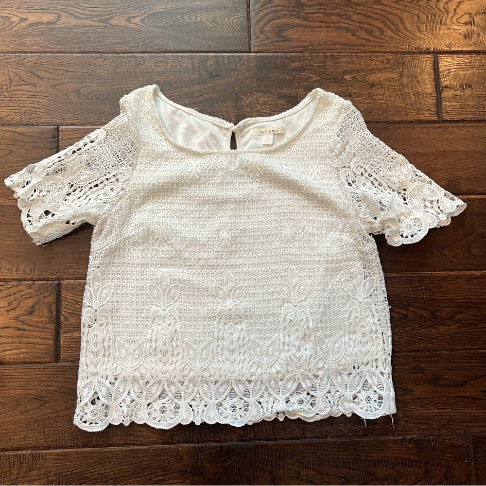 White lace shirt
